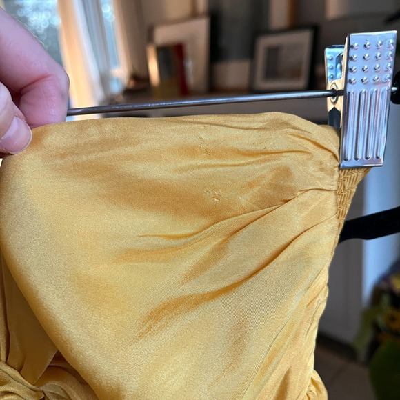 Zimmermann Devi Silk Halter Hi-Low Maxi Dress in Mustard Yellow AU 1 US 4-6 FLAW - Picture 12 of 13